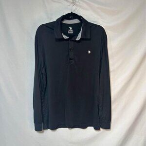 Men’s collared lightweight king sleeve golf shirt. Black. Men’s size medium.